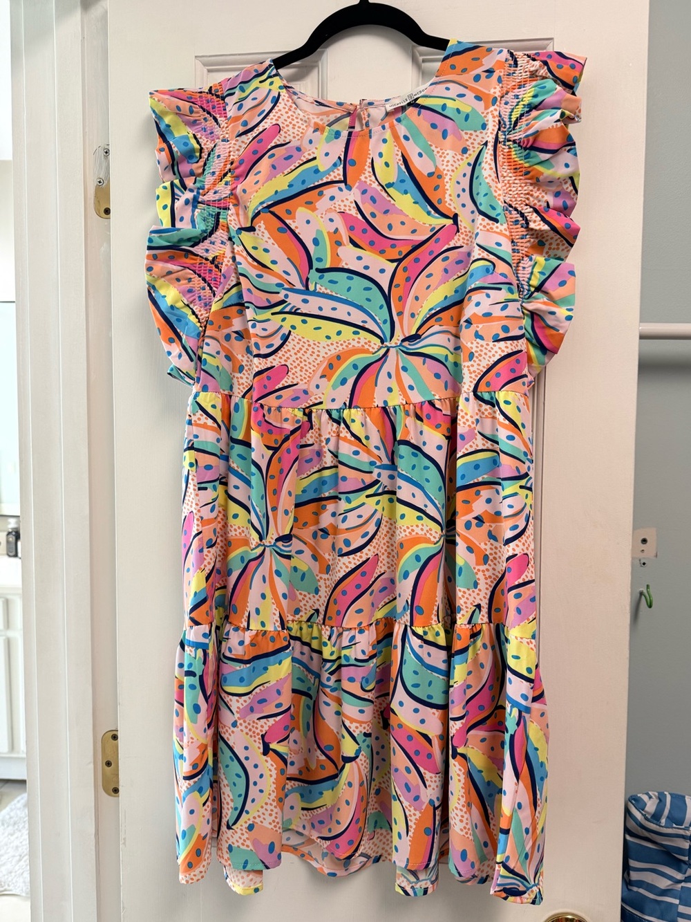 Women’s Multicolor Ruffle Sleeve Summer Dress